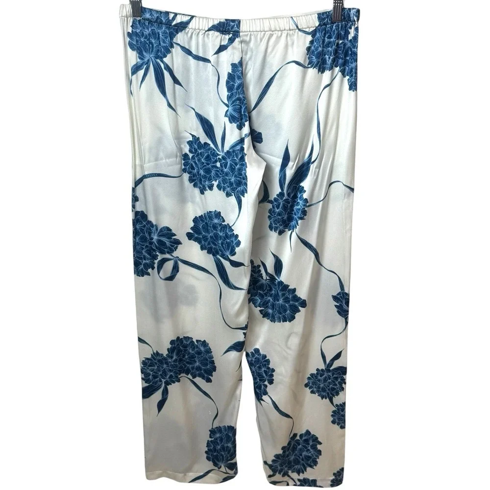 La Perla Floral 100% Silk Pajama Pants Cozy Feminine Dainty Special Occasion L - Picture 7 of 16
